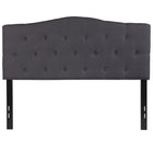 Flash Furniture - Tête de lit Cambridge double touffetée et rembourrée en tissu gris foncé-Style contemporain