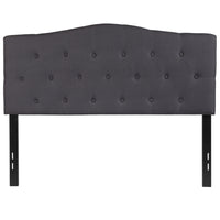 Flash Furniture - Tête de lit Cambridge double touffetée et rembourrée en tissu gris foncé-Style contemporain