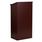 Flash Furniture Stand-Up Wood Lectern in Mahogany-Pencil Slot on Table Surface