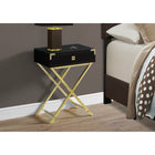 Monarch Specialties 3556 Accent Table - 24"H/Espresso/Gold Metal-1 year limited warranty on parts