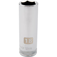 Dynamic Tools 1/2" Drive 6 Point Metric, 25mm Deep Length, Chrome Finish Socket-Size: 25 mm