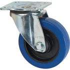 Kleton Blue Caster, Swivel, 5" (127 Mm), Rubber, 400 Lbs. (181 Kg.) - 5 Pack-Bolt Hole Size 3/8" (9.52 mm)