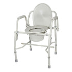 Drive MedicalMD – Chaise d’aisance en acier aux bras réglables en hauteur avec accoudoirs rembourrés-Gris, acier
