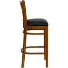 Flash Furniture HERCULES Series Vertical Slat Back Cherry Wood Restaurant Barstool - Black Vinyl Seat - 2 Pack-Black Vinyl Upholstered Seat