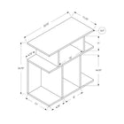 Monarch Specialties 2477 Accent Table - 24"H/Black/Grey Top-Assembly is required