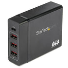 StarTech 1 Port USB-C Desktop Charger with 60W Power Delivery - 3 USB Ports-This USB C Power Delivery Charger provides next-generation technology that can fast charge your USB Type-C phone, tablet, or laptop that require up to 60W