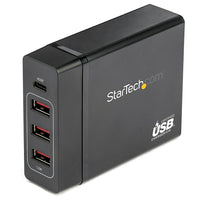 StarTech 1 Port USB-C Desktop Charger with 60W Power Delivery - 3 USB Ports-This USB C Power Delivery Charger provides next-generation technology that can fast charge your USB Type-C phone, tablet, or laptop that require up to 60W
