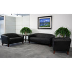 Flash Furniture HERCULES Imperial Series Black Leather Loveseat-Fixed Seat Cushion
