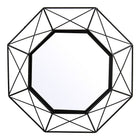 Truu Design Convex Wire Octagon Wall Mirror, 17.75 x 17.75 inches, Black-Dimensions: 17.75" D x 5" W