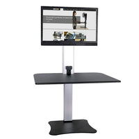 Victor High Rise Electric Single Monitor Standing Desk (DC400)-Transforms any sit down desk into a sitting OR standing desk
