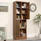 Sauder 435133 HomePlus Storage Cabinet - Sienna Oak-Enclosed back panel has cord access to eliminate unsightly cord clutter.