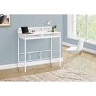 Monarch Specialties 7701 48" Computer Desk - White/White Standing Height-Sturdy white metal legs combine stability and a sleek modern look