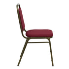 Flash Furniture HERCULES Trapezoidal Back Stacking Banquet Chair in Burgundy Fabric - Gold Vein Frame-Trapezoidal Back Design