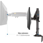 North Bayou H100 Single Monitor Full Motion Mount - 17"-30" - Black-Easy installation: C-clamp or Grommet hole installation, C clamp works great on desk thicknesses within 3.54” (90mm), while Grommet mounting fits hole diameter from 0.39 to 1.97” (10-50mm), Easily fit most user case
