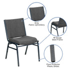 Flash Furniture HERCULES Series Heavy Duty Stack Chair - Grey-Contoured Cushions