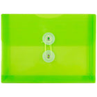 JAM Paper Plastic Envelopes with Button and String Tie Closure, Index Booklet, 5.25 x 7.5, Lime Green Poly, 24 Pack (920B1lig)-Lilac purple