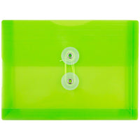 JAM Paper Plastic Envelopes with Button and String Tie Closure, Index Booklet, 5.25 x 7.5, Lime Green Poly, 24 Pack (920B1lig)-Lilac purple