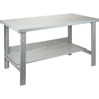 Kleton Workbench, Wood Filled Steel Top, Open Style, Lower Shelf, 30"W. x 72"L. x 34"H.-34" overall height