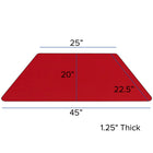 Flash Furniture 24''W x 48''L Trapezoid Activity Table with 1.25'' High Pressure Top and Height Adjustable Pre-School Legs, Red-Dimensions: 16 1/4'' - 25 1/4''H x 20''W x 45 1/4''D