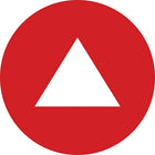 Mark Maker Floor Decal 12" Diameter Circle - White Triangle Arrow On Red-Floor Decal