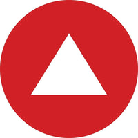 Mark Maker Floor Decal 12" Diameter Circle - White Triangle Arrow On Red-Floor Decal