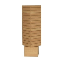 Can-Bramar Econoline Revolving Slatwall Merchandiser, 16"x16"x60", Maple-Stands on a revolving base