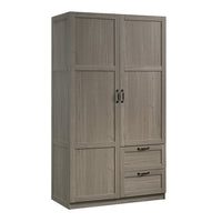 Sauder Miscellaneous Storage Wardrobe/Storage Cabinet - 71.1" H - Silver Sycamore (426126)-Wardrobe/Storage Cabinet