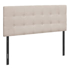 Monarch Specialties 6004F Full Size Headboard - Beige Linen-Button-tufted upholstered headboard in a beige linen-look fabric