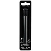 Merangue Cross Compatible Ballpoint Pen Refills - Fine Tip - Black - 2 Pack-Cross Type Refill - Black Ink