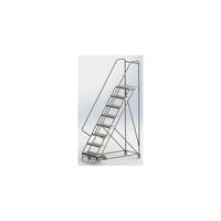 Tri-Arc Manufacturing – Échelle roulante en aluminium, larg. de marche de 24 po, marche de type strié, 8 marches (WLAR108244)-Nombre de marches : 8