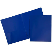 JAM PaperMD – Chemises Eco en plastique biodégradable avec deux pochettes, bleu foncé, paquet de 12-Taille : 3,5 x 2,25 x 0,25 po