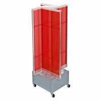 Azar Displays Pegboard Floor Display Pinwheel Spinner, 54" x 13.5", Red (700445-RED)-Red plastic