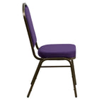 Flash Furniture HERCULES Series Crown Back Stacking Banquet Chairs with Purple Fabric & Gold Vein Frame - 4 Pack-Crown Back Design
