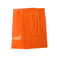 Jam Paper - Sacs-cadeaux brillants avec poignées en corde - Moyen - 8 po x 4 po x 10 po - Orange - paquet de 100-Couleur : orange brillant
