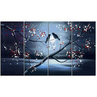 Designart Together Forever Bird 4-Panel Canvas Art Print, 48" x 28", (PT1168-271)-Print