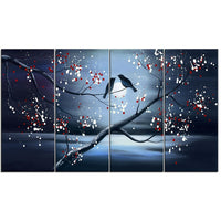 Designart Together Forever Bird 4-Panel Canvas Art Print, 48" x 28", (PT1168-271)-Print