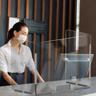 Mark Maker Modular Sneeze Guard Side - 1/4" Clear Acrylic with 47.5" W x 23.5" H panel - two 12" bottom rails - 18" living hinge-Mounted with two aluminum bottom mount rails.