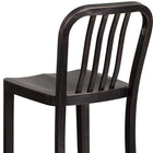 Flash Furniture 30" High Black-Antique Gold Metal Indoor-Outdoor Barstool with Vertical Slat Back-Galvanized Steel Construction