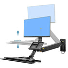 North Bayou 19"-27" Wall Mount Sit-Stand Desk Workstation - Black (MC32-B)-Upright lift distance: 18.9"