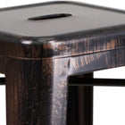 Flash Furniture - Tabouret de bar intérieur / extérieur de 30 po haut en métal doré noir antique sans dossier avec siège carré-Quantité de pile: 4-8