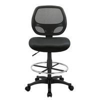 Nicer Furniture Mid-Back Mesh Drafting Chair-Breathable mesh back with padded mesh seat for comfort and airflow  