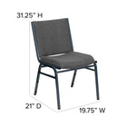 Flash Furniture HERCULES Series Heavy Duty Stack Chair - Grey Fabric-Stretcher Bars provide additional support