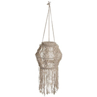 Truu Design Hand Crafted Macrame Hanging Lamp Shade 11.5 x 37, inches, Cream White-Dimensions: 11.5”L x 37”H x 11.5”W
