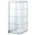 Eddie’s Hang-Up Display Ltd. Glass Alumininum Countertop Display Case Locking, 3 Shelves, Silver-Aluminum framed countertop glass display case