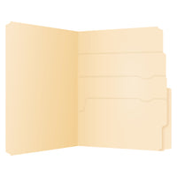 Pendaflex Divide It Up Manila File Folders - Letter Size - 12 Pack-Multi-section file folders