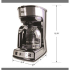 Total Chef 12-Cup Programmable Coffee Maker, Stainless Steel Drip Coffee Machine - Black and Silver-Pause-and-pour function lets you serve your first cup before brewing is complete