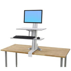 Ergotron WorkFit-S Sit-Stand, Single-LD with Worksurface+, Bright White (33-350-211)-Meets VESA FDMI, MIS-D, 75/100, C mounting standards