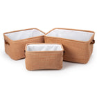 Truu Design Boho Storage Basket, Set of 3, 15 x 7.5 inches, Orange/Neutral-Dimension: small basket measures 11.5" x 6" x 7.5", medium basket measures 13.5" x 7" x 9", and large basket measures 15" x 7.5" x 11.5" (L x H x W)