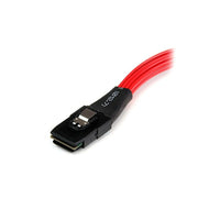 StarTech 50cm SFF-8087 to 4x SATA, Internal Mini SAS to SATA Reverse Cable-Multi-lane design saves money and reduces clutter by connecting 4 RAID controller SATA ports to one SFF-8087 backplane through a single cable