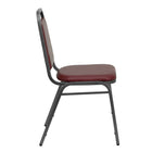 Flash Furniture HERCULES Series Trapezoidal Back Stacking Banquet Chairs with Burgundy Vinyl & Silver Vein Frame - 4 Pack-500 lb. Weight Capacity